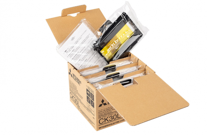 PACHET  DE IMPRIMARE COLOR ,HARTIE SI FOAIE  CERNEALA, MITSUBISHI CK 30L, FORMAT L [1]