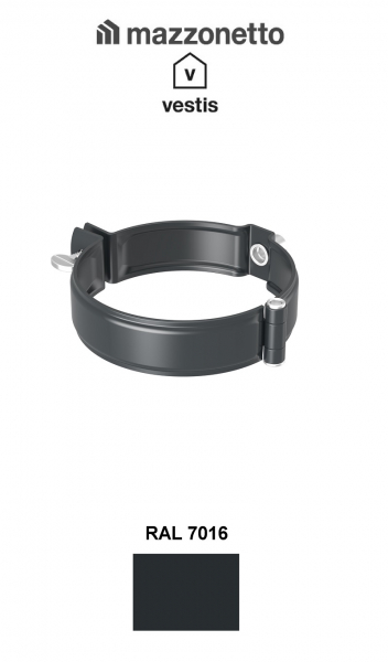 Bratara burlan circular Ø80, Aluminiu Mazzonetto Vestis, RAL 7016 - 3D [1]