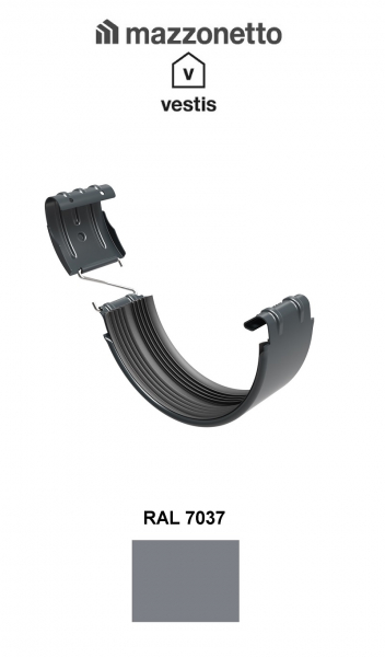 Bratara jgheab Ø125, Aluminiu Mazzonetto Vestis, RAL 7037 [2]