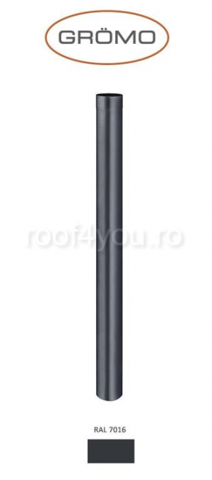 Burlan circular Ø100, L=3m, Aluminiu GROMO, RAL 7016 [1]