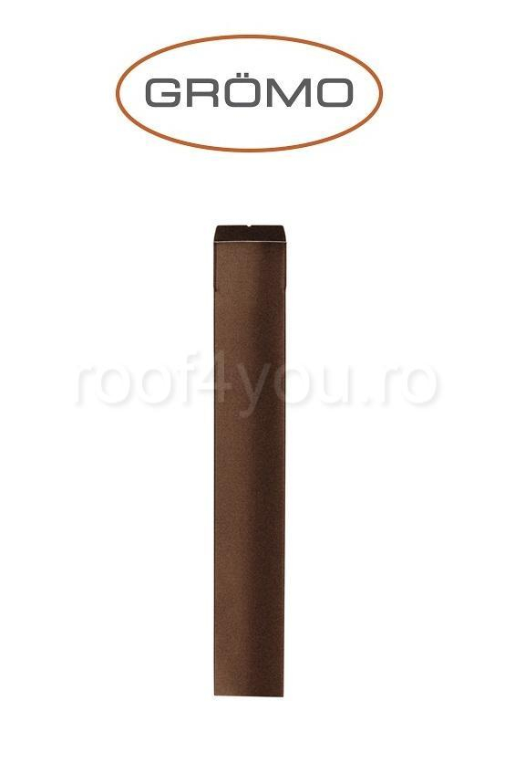 Burlan rectangular 100x100, L=2m, Aluminiu GROMO, RAL Testa Di Moro [1]
