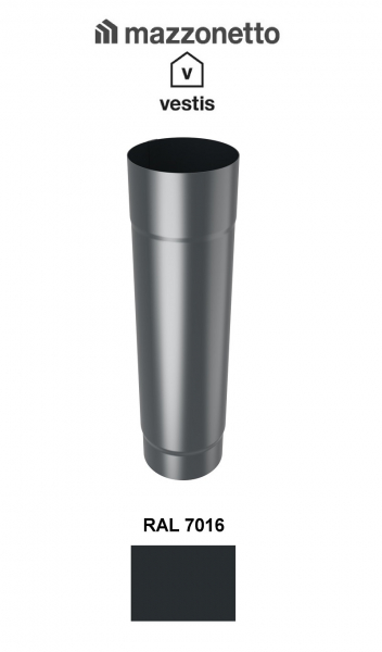 Burlan circular Ø80, L=3m, Aluminiu Mazzonetto Vestis, RAL 7016 - 3D [1]