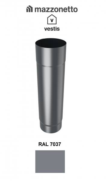 Burlan circular Ø80, L=3m, Aluminiu Mazzonetto Vestis, RAL 7037 - 3D [1]