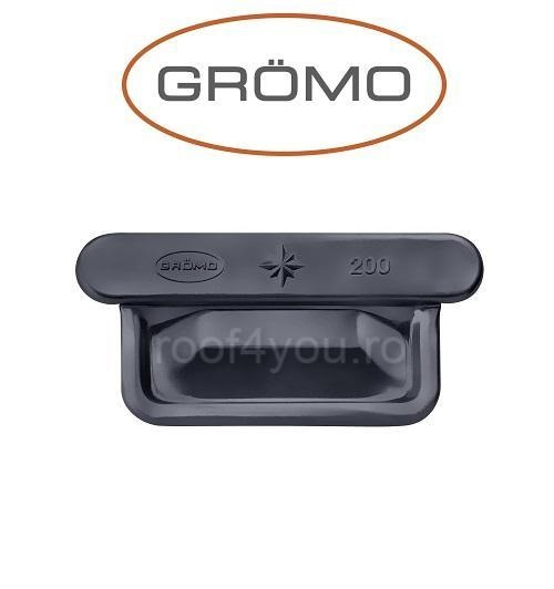 Capac jgheab rectangular 333mm, Aluminiu GROMO, RAL 7016 [1]