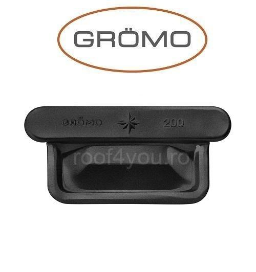 Capac jgheab rectangular 333mm, Aluminiu GROMO, RAL 9005 [1]