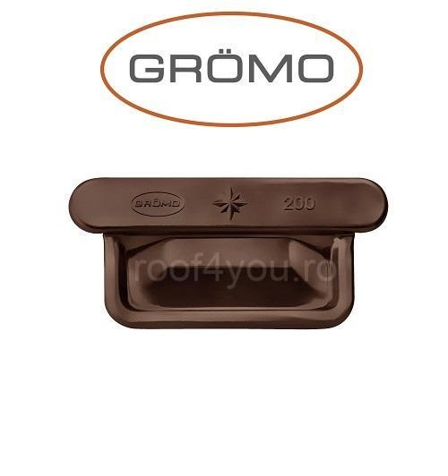 Capac jgheab rectangular 333mm, Aluminiu GROMO, RAL Testa Di Moro [1]