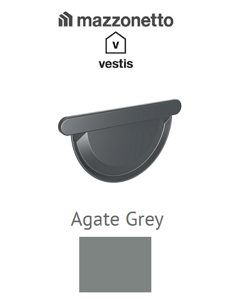 Capac jgheab semicircular Ø150, Aluminiu Mazzonetto Vestis, RAL AGATE GREY [1]