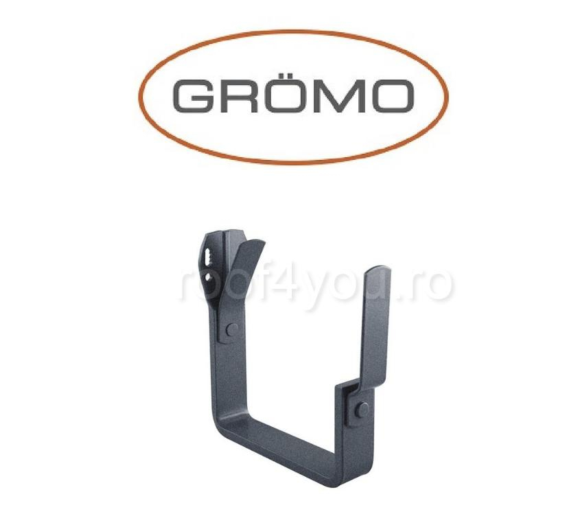 Carlig de pazie pentru jgheab rectangular 333mm, Aluminiu GROMO, RAL 7016 [1]