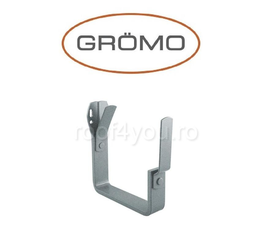 Carlig de pazie pentru jgheab rectangular 333mm, Aluminiu GROMO, RAL 7005 [1]