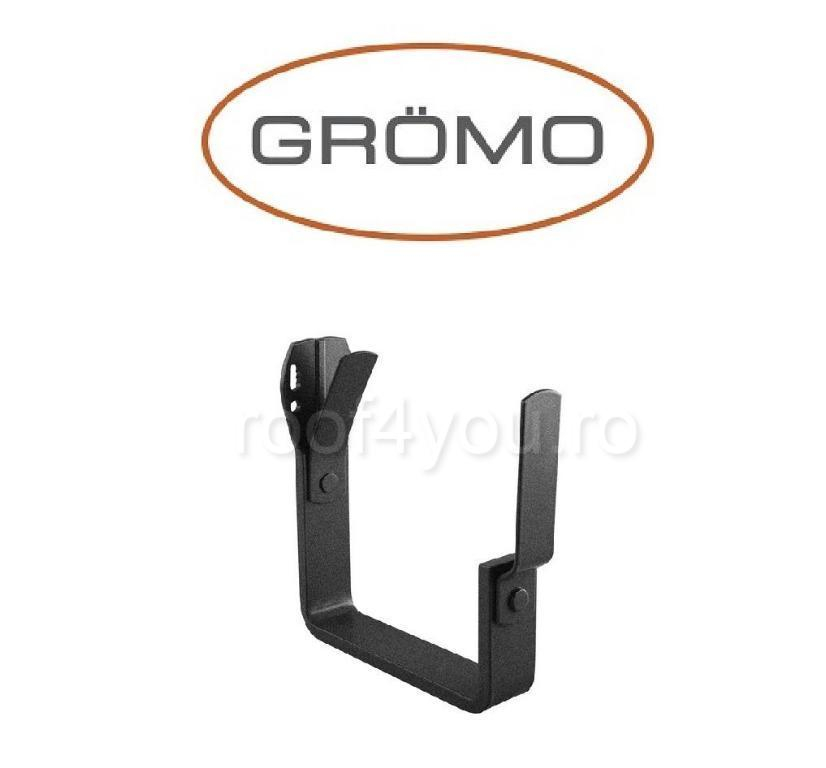 Carlig de pazie pentru jgheab rectangular 250mm, Aluminiu GROMO, RAL 9005 [1]