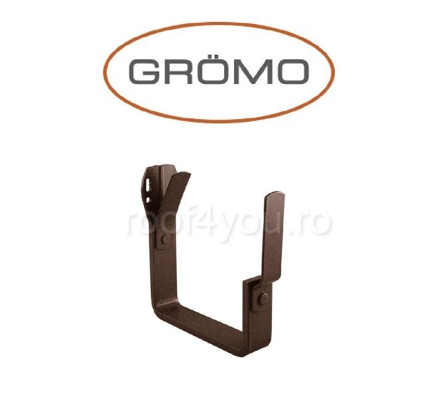 Carlig de pazie pentru jgheab rectangular 250mm, Aluminiu GROMO, RAL Testa Di Moro [1]