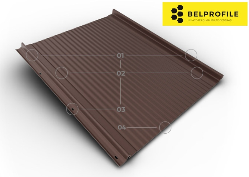 Click  Waves, RAL 8017, finisaj SunClear, 0.5 mm [1]
