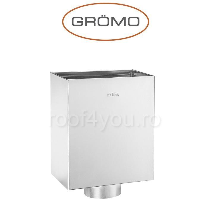 Colector pentru acoperis plat 110/100, Titan Zinc natural, GROMO [1]
