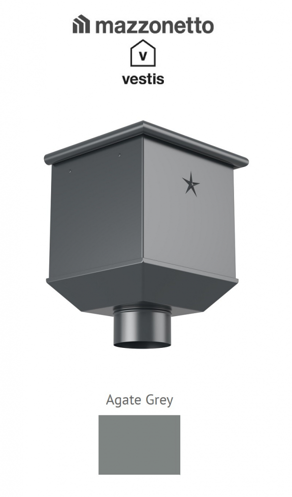 Colector terasa Ø80, Aluminiu Mazzonetto Vestis, RAL Agate Grey [1]