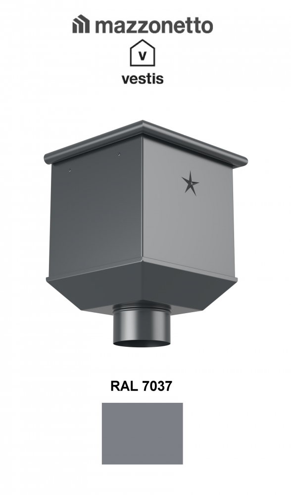 Colector terasa Ø100, Aluminiu Mazzonetto Vestis, RAL 7037 - 3D [1]