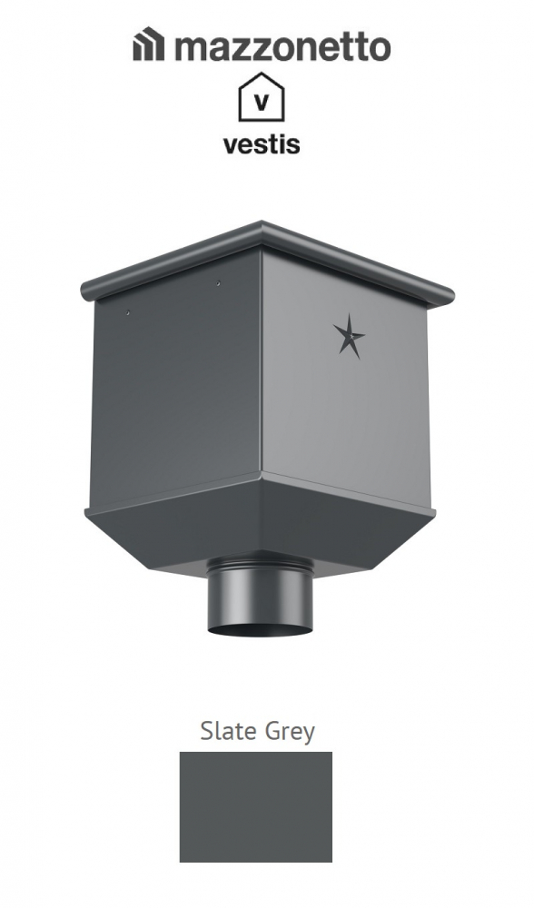 Colector terasa Ø80, Aluminiu Mazzonetto Vestis, RAL Slate Grey [1]