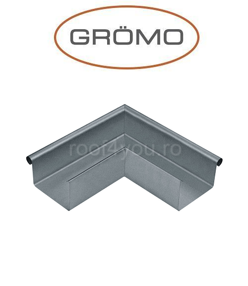 Coltar exterior rectangular jgheab 333mm, Aluminiu GROMO, RAL 7005 [1]