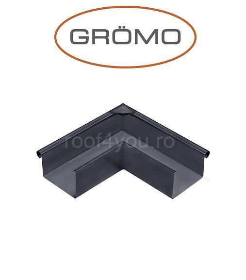 Coltar exterior rectangular jgheab 250mm, Aluminiu GROMO, RAL 7016 [1]