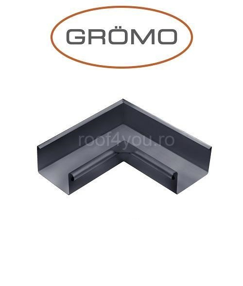 Coltar interior rectangular jgheab 333mm, Aluminiu GROMO, RAL 7016 [1]