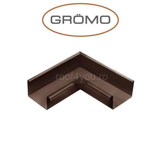 Coltar interior rectangular jgheab 250mm, Aluminiu GROMO, RAL Testa Di Moro [1]