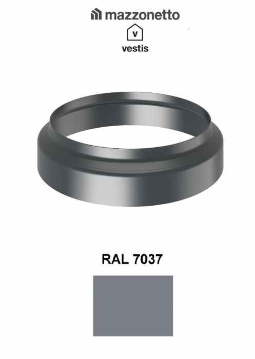 Conector burlan-canalizare Ø100, Aluminiu Mazzonetto Vestis, RAL 7037 - 3D [1]