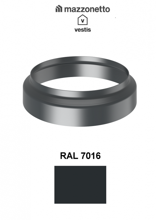 Conector burlan-canalizare Ø100, Aluminiu Mazzonetto Vestis, RAL 7016 - 3D [1]
