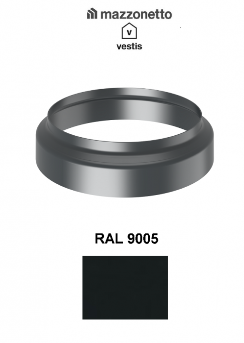 Conector burlan-canalizare Ø100, Aluminiu Mazzonetto Vestis, RAL 9005 [1]