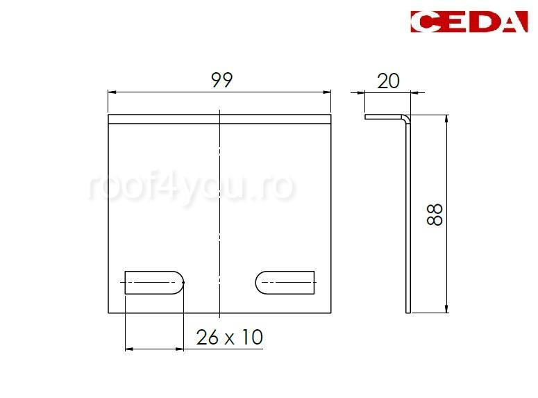 Conector pentru platforma treapta acces pe acoperiș, din otel prevopsit [2]