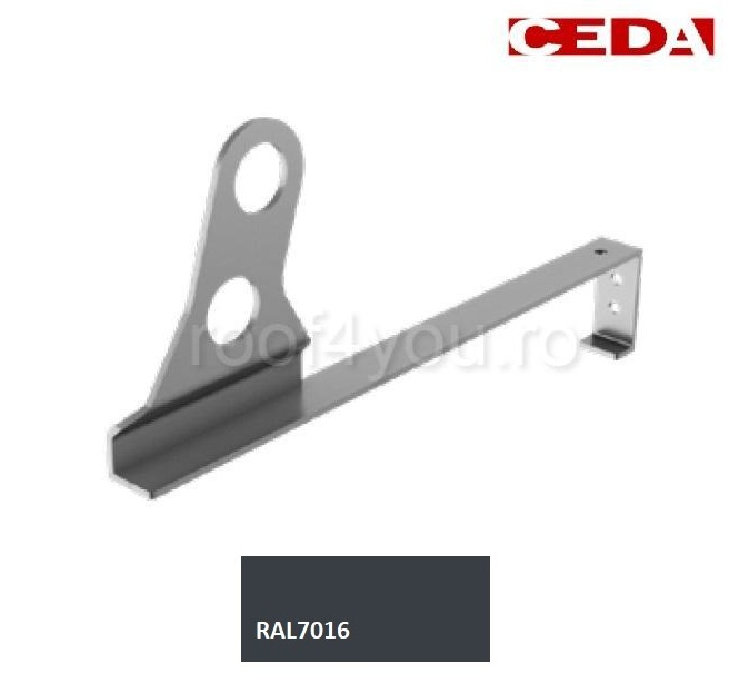 Consola parazapada dubla din aluminiu prevopsit,  pentru acoperis din tigla de pana la 47cm [1]