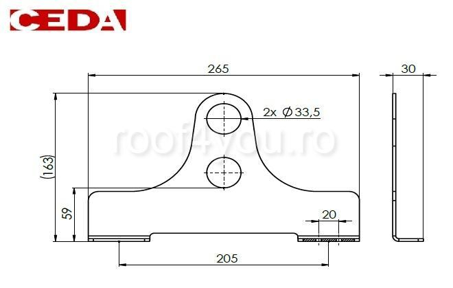 Consola parazapada dubla din otel prevopsit pentru tabla trapeizodala inalta [2]