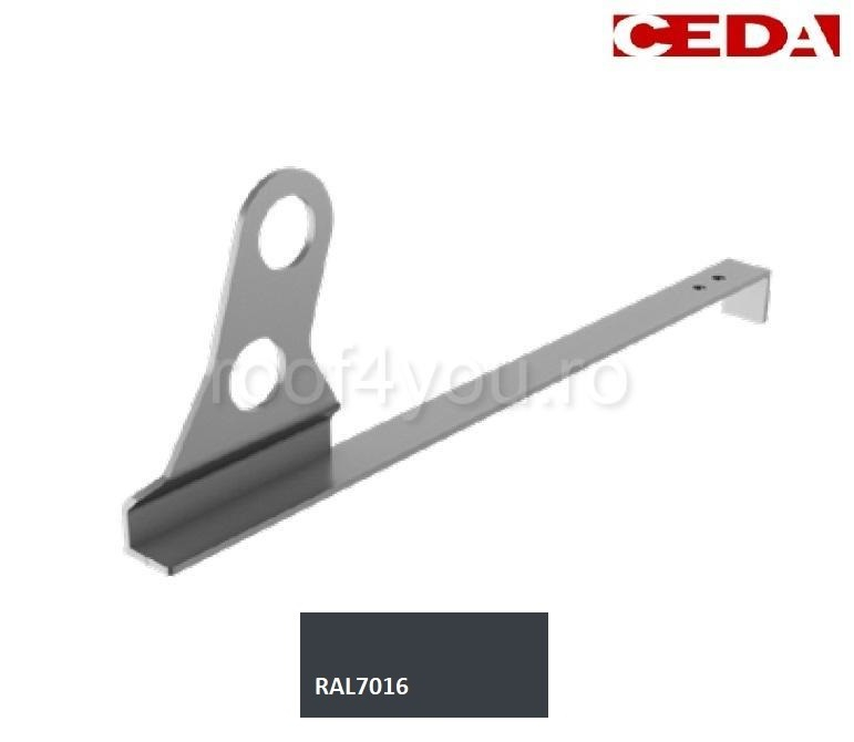 Consola parazapada dubla din otel prevopsit pentru tigla plata, 53/482 mm, Ral 7016 [1]
