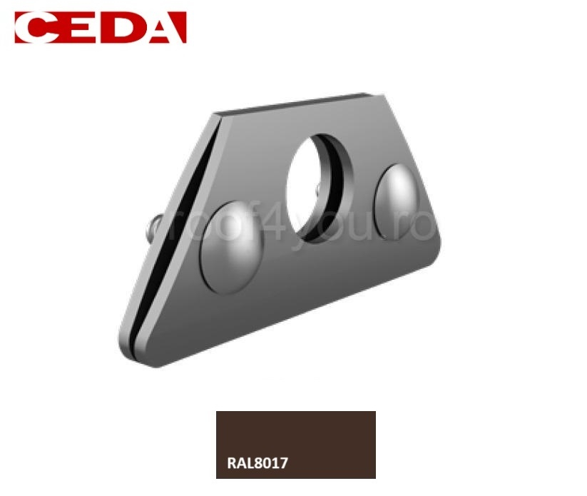 Consola parazapada simpla din aluminiu pentru tabla faltuita, cu suruburi din otel inoxidabil, Ral 7001, CEDA [1]