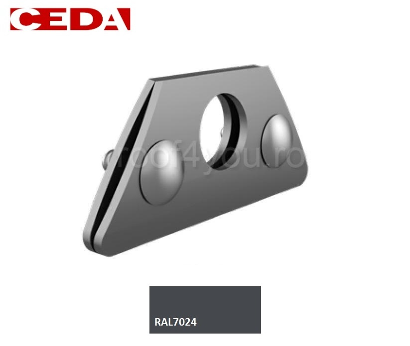 Consola parazapada simpla din aluminiu pentru tabla faltuita, cu suruburi din otel inoxidabil, Ral 7001, CEDA [1]