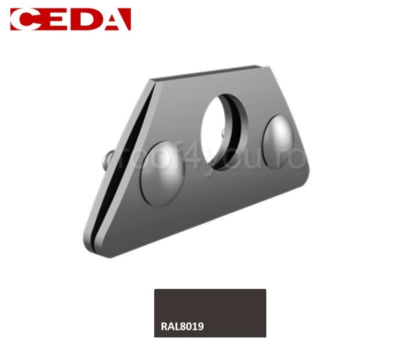 Consola parazapada simpla din aluminiu pentru tabla faltuita, cu suruburi din otel inoxidabil, Ral 7001, CEDA [1]