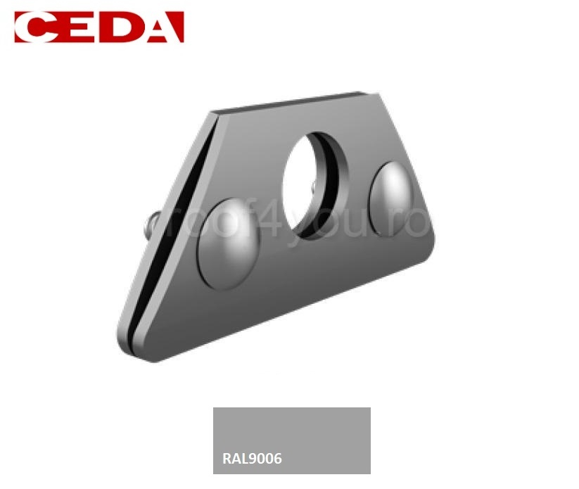 Consola parazapada simpla din aluminiu pentru tabla faltuita, cu suruburi din otel inoxidabil, Ral 7001, CEDA [1]