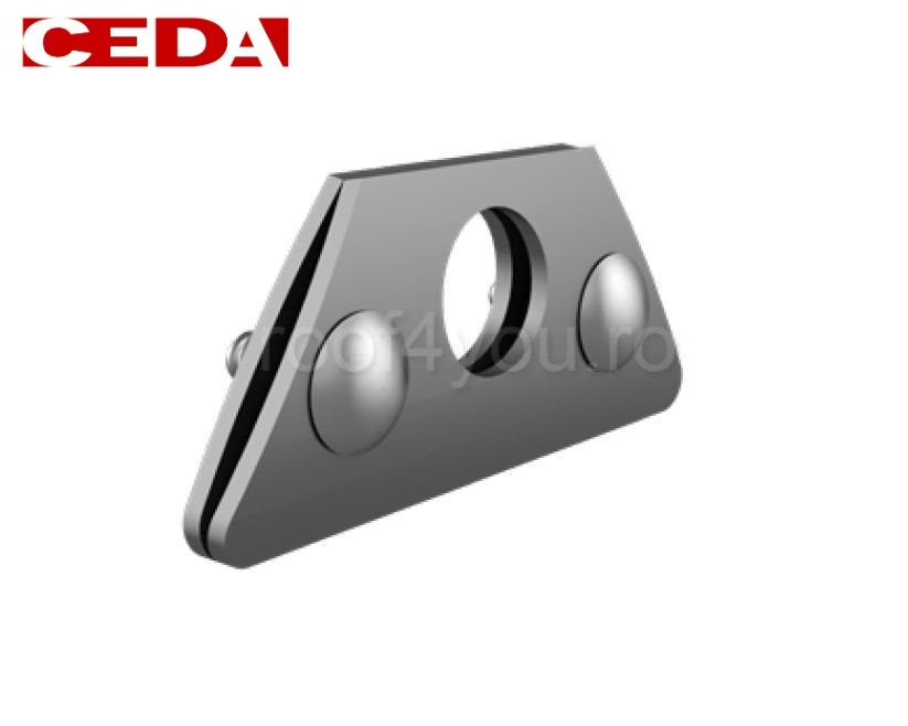 Consola parazapada simpla din aluminiu pentru tabla faltuita, cu suruburi din otel inoxidabil, Ral 7001, CEDA [1]