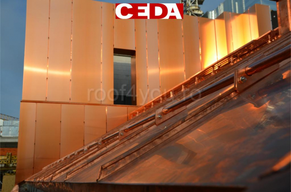 Consola parazapada simpla din cupru pentru tabla faltuita, cu suruburi din otel inoxidabil, CEDA [3]