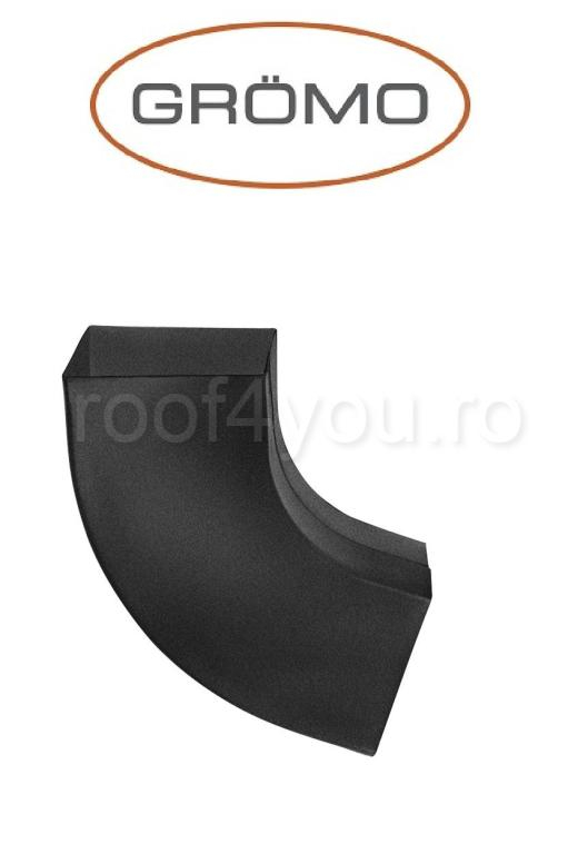 Cot rectangular 72° 100x100mm, Aluminiu GROMO, RAL 9005 [1]