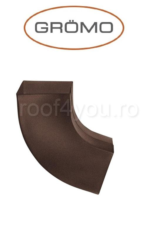 Cot rectangular 72° 80x80mm, Aluminiu GROMO, RAL Testa Di Moro [1]