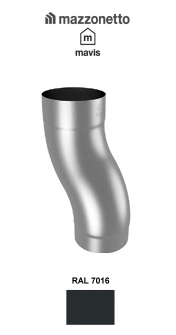 Cot semicircular Curba S Ø100, Otel Mazzonetto Mavis, RAL 7016 [2]