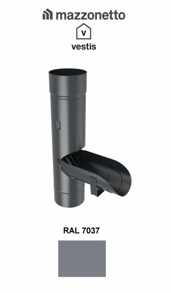 Deversor cu clapeta Ø80, Aluminiu Mazzonetto Vestis, RAL 7037 [2]