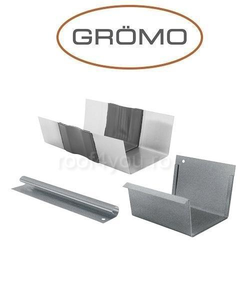 Element de dilatare jgheab rectangular 333mm, Aluminiu GROMO, RAL 7005 [1]