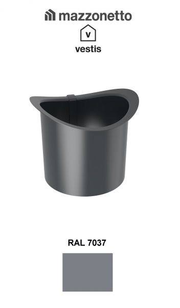 Racord cu guler Ø100, Aluminiu Mazzonetto Vestis, RAL 7037 - 3D [2]