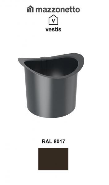 Element de racord cu guler Ø80, Aluminiu Mazzonetto Vestis, RAL 8017 [2]