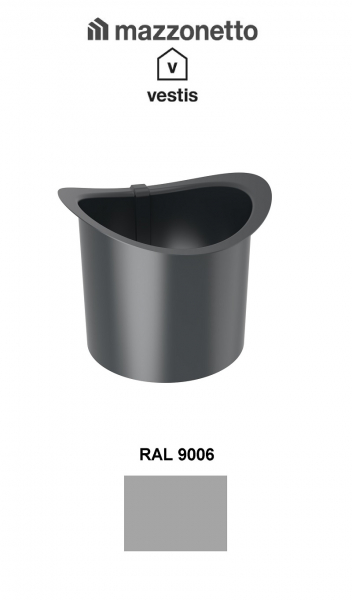 Element de racord cu guler Ø80, Aluminiu Mazzonetto Vestis, RAL 9006 [2]