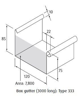Jgheab rectangular 333mm titan zinc natural Vmzinc [2]