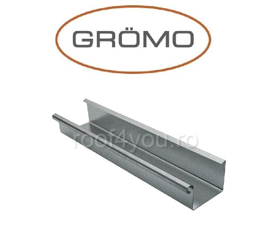 Jgheab rectangular 400mm, L=3m, Aluminiu GROMO, RAL 7005 [1]