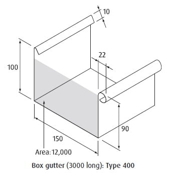 Jgheab rectangular 400mm titan zinc natural Vmzinc [2]
