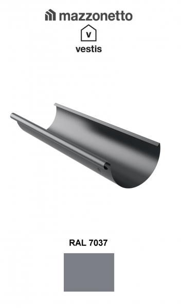 Jgheab semicircular Ø190 / 3m, Burlan Ø120, Aluminiu Mazzonetto Vestis, RAL 7037 [2]