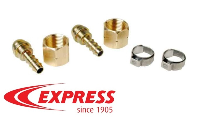 Kit 2 nipluri de îmbinare EXPRESS 963R cu piuliță stânga 3/8″ și coliere furtun [1]